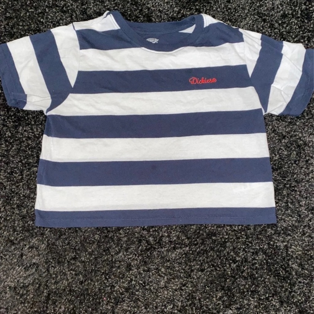 Dickies blue and white striped shirt
